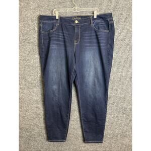 Maurices Womens Plus Size Denim Flex Dark Wash Super Soft Jegging Size 22W